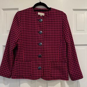 Vintage Women's Pink Houndstooth Jacket